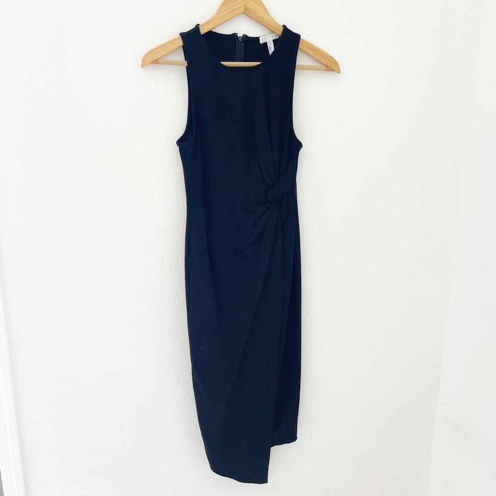 Leith black midi knotted dress size small
